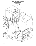TUB ASSEMBLY Diagram and Parts List for DU930QWDQ3  Whirlpool Dishwasher