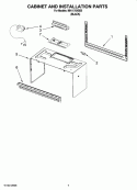 CABINET AND INSTALLATION PARTS Diagram and Parts List for MH1170XSB5  Whirlpool Microwave