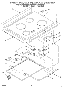 BURNER BOX, GAS VALVES, AND SWITCHES Diagram and Parts List for KGCT365AWH1  KitchenAid Cooktop