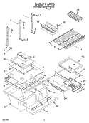 SHELF Diagram and Parts List for 8GR9SHKXKT00  Whirlpool Refrigerator