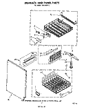 DISHRACK AND PANEL Diagram and Parts List for SHU80042  Whirlpool Dishwasher