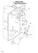 LINER Diagram and Parts List for PVWC600JY0  Whirlpool Cabinet