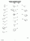 WIRING HARNESS PARTS Diagram and Parts List for 7MWT99940VW0  Whirlpool Washer