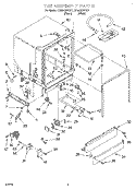 TUB ASSEMBLY Diagram and Parts List for DU850DWGQ1  Whirlpool Dishwasher
