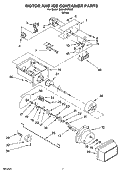 MOTOR AND ICE CONTAINER PARTS Diagram and Parts List for IS25AGXRQ02  Inglis Refrigerator
