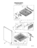 DISHRACK Diagram and Parts List for DU9700XR3  Whirlpool Dishwasher