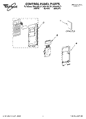 CONTROL PANEL PARTS Diagram and Parts List for MH9180XLT1  Whirlpool Microwave