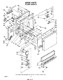 DOOR Diagram and Parts List for DU5003XL0  Whirlpool Dishwasher