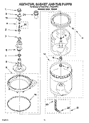 AGITATOR, BASKET AND TUB PARTS Diagram and Parts List for LTG6234DT4  Whirlpool Washer Dryer Combo