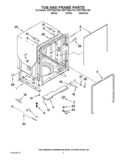 TUB AND FRAME PARTS Diagram and Parts List for WDF775SAYW0  Whirlpool Dishwasher