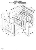 DOOR PARTS Diagram and Parts List for KERI201PBL2  KitchenAid Range