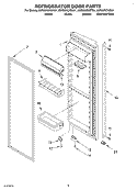 REFRIGERATOR DOOR Diagram and Parts List for KSRS25CKSS01  KitchenAid Refrigerator