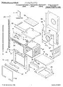 OVEN, LITERATURE Diagram and Parts List for KEMC308HWH1  KitchenAid Microwave Oven Combo