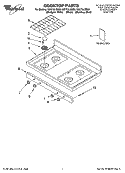 COOKTOP PARTS Diagram and Parts List for GS773LXSQ0  Whirlpool Range