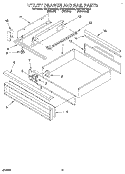 UTILITY DRAWER AND RAIL Diagram and Parts List for KDDT207BBL5  KitchenAid Range