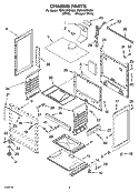 CHASSIS PARTS Diagram and Parts List for YSF315PEKQ0  Whirlpool Range