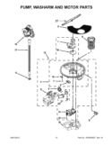PUMP, WASHARM AND MOTOR PARTS Diagram and Parts List for WDL785SAAM0  Whirlpool Dishwasher