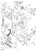 CABINET Diagram and Parts List for LGR5636DW1  Whirlpool Dryer