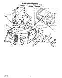 SECTION Diagram and Parts List for LEV6646AW0  Whirlpool Dryer