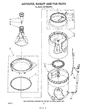 AGITATOR, BASKET AND TUB Diagram and Parts List for LA7700XPW1  Whirlpool Washer