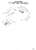 LATCH Diagram and Parts List for GSC308PJB4  Whirlpool Microwave Oven Combo