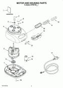 MOTOR AND HOUSING PARTS Diagram and Parts List for 5KFPM770BAC1  KitchenAid Food Processor