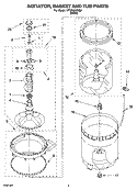 AGITATOR, BASKET AND TUB PARTS Diagram and Parts List for WTW5320SQ0  Whirlpool Washer