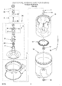 AGITATOR, BASKET AND TUB Diagram and Parts List for 7MLSR7533JT0  Whirlpool Washer
