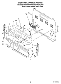 CONTROL PANEL PARTS Diagram and Parts List for RF264LXSQ1  Whirlpool Range