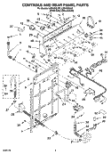 CONTROLS AND REAR PANEL PARTS Diagram and Parts List for LSN1000LW2  Whirlpool Washer