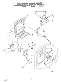 DISPENSER FRONT Diagram and Parts List for KSRU22FKBL02  KitchenAid Refrigerator