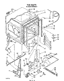 TUB, LITERATURE AND OPTIONAL Diagram and Parts List for DU7200XS5  Whirlpool Dishwasher