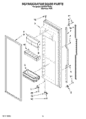 REFRIGERATOR DOOR PARTS Diagram and Parts List for KSRD22FTST01  KitchenAid Refrigerator