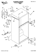 CABINET PARTS Diagram and Parts List for 5ET6WPKRQ00  Whirlpool Refrigerator