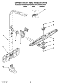 UPPER WASH AND RINSE PARTS Diagram and Parts List for KUDW03CTBL3  KitchenAid Dishwasher