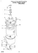 TUB AND BASKET Diagram and Parts List for LTG5243BN2  Whirlpool Washer Dryer Combo