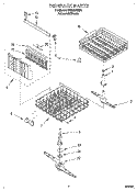 DISHRACK, LITERATURE Diagram and Parts List for DP8500XBN0  Whirlpool Dishwasher