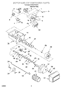 MOTOR AND ICE CONTAINER Diagram and Parts List for KSRS22FGSS13  KitchenAid Refrigerator