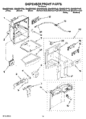 DISPENSER FRONT PARTS Diagram and Parts List for GS6NBEXRL03  Whirlpool Refrigerator