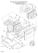 DOOR AND DRAWER, LITERATURE Diagram and Parts List for SB160PEEB6  Whirlpool Wall Oven
