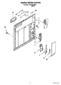 INNER DOOR PARTS Diagram and Parts List for 7DP840SWSX0  Whirlpool Dishwasher