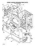 LOWER CABINET AND FRONT PANEL Diagram and Parts List for CS5100XWN0  Whirlpool Dryer