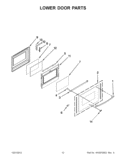 LOWER DOOR PARTS Diagram and Parts List for GGE390LXB04  Whirlpool Range