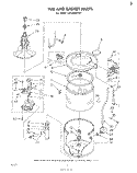 TUB AND BASKET Diagram and Parts List for LA5380XPW1  Whirlpool Washer