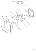 OVEN DOOR Diagram and Parts List for KEMS308GBL0  KitchenAid Microwave Oven Combo