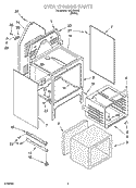 OVEN CHASSIS PARTS Diagram and Parts List for WGE30302  Whirlpool Range