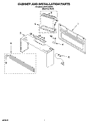 CABINET AND INSTALLATION PARTS Diagram and Parts List for MH2155XPS2  Whirlpool Microwave