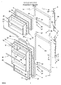 DOOR Diagram and Parts List for RT14BKXGW01  Roper Refrigerator