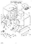 TUB ASSEMBLY Diagram and Parts List for DU805DWGB0  Whirlpool Dishwasher