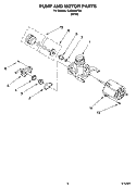 PUMP AND MOTOR PARTS Diagram and Parts List for CUD4000TQ0  Crosley Dishwasher